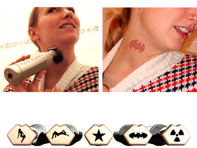吻痕机器让吻痕也能DIY，有各种图案供选择。图片来自http://feinstet.com/samples/lovebite.html