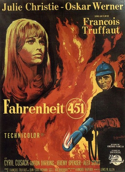 《华氏451》1966年版电影海报。