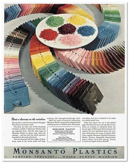 1939 年，孟山都塑料公司（Monsanto Plastics）在《财富》杂志上刊登的广告。图／麻省理工学院出版社