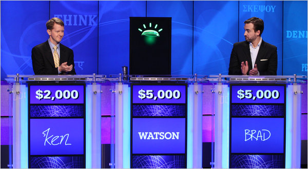 IBM的Watson电脑击败Ken Jennings，他是Jeopardy! 节目的人类最高水平玩家。