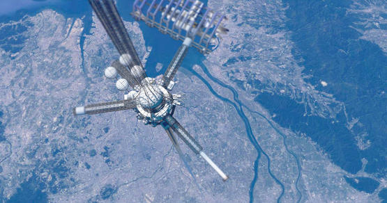 图7.太空电梯提供了超低卫星入轨的费用，1公斤的卫星载荷只要200美元 图片来源：sapiains.deviantart.com.jpg